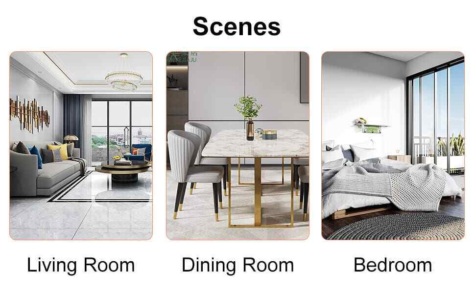 Modern Minimalist Tempered Glass Coffee Dining Table with Golden MDF Columns