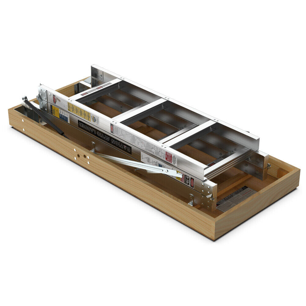 Household Aluminum Attic Ladder 25" X 54" ,350lbs Capacity, 7-10 Ft