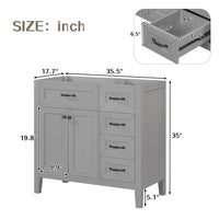 Modern 36" Bathroom Vanity w/Sink Combo Wood Bathroom Storage Cabinet w/Drawers