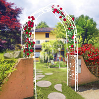 Freestanding Metal Garden Arch with 8 Styles, Climbing Plant Support