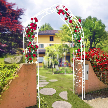 Freestanding Metal Garden Arch with 8 Styles, Climbing Plant Support