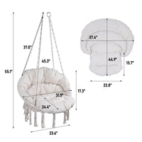 Hammock Chair Macrame Swing 330 lbs Capacity Cotton Rope