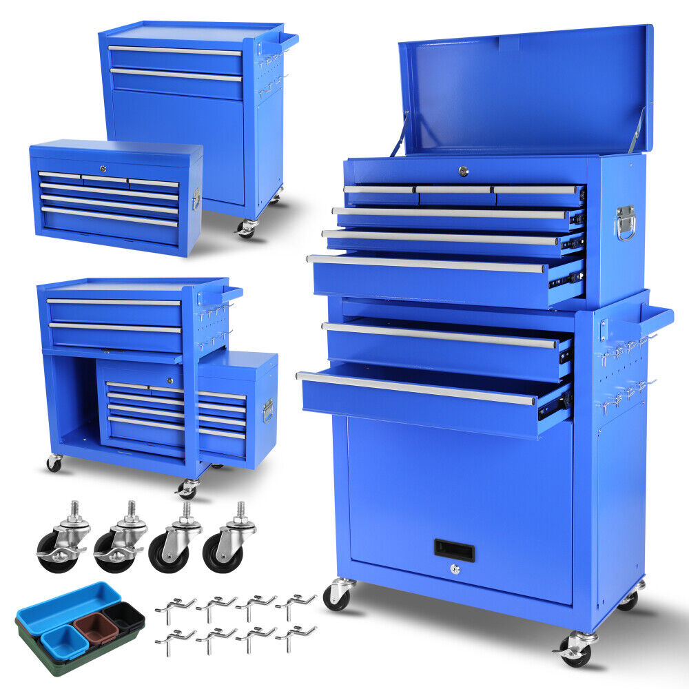 Rolling Tool Chest with Wheels and 8 Drawers, Detachable Large Tool Cabinet