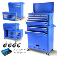 Rolling Tool Chest with Wheels and 8 Drawers, Detachable Large Tool Cabinet