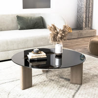 36 Inch Round Tempered Glass Table Top Black Glass 1/4" Thick Round