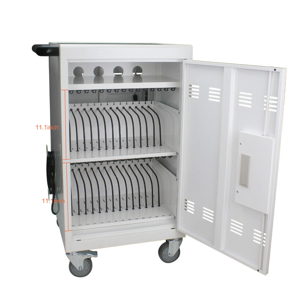 Mobile Charging Cart and Cabinet for Tablets Laptops 30-Device With Lock