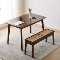 Hand Woven Cane Seat Bench - 40" Solid Wood Bench for Dining, Entryway