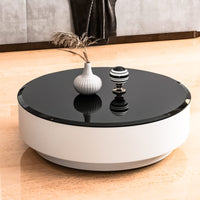 32" Round Tempered Glass Table Top Black 1/2" Thick Beveled Polished Edge