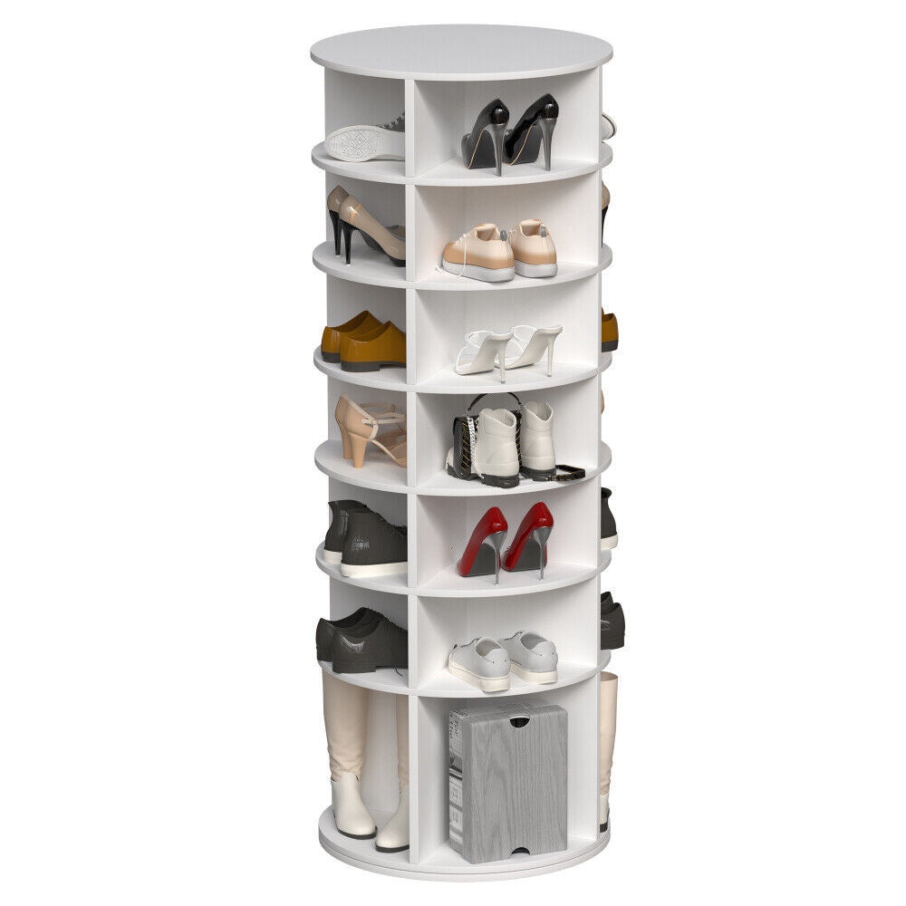 Rotating Shoe Rack Tower, 7-Tier Spinning Shoe Rack, 360° Revolve Shoe Organizer
