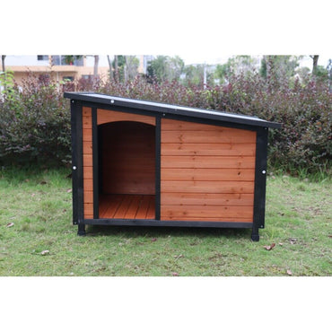 46" Pet Large Dog House Outdoor Indoor Warm Wooden Kennel Weatherproof