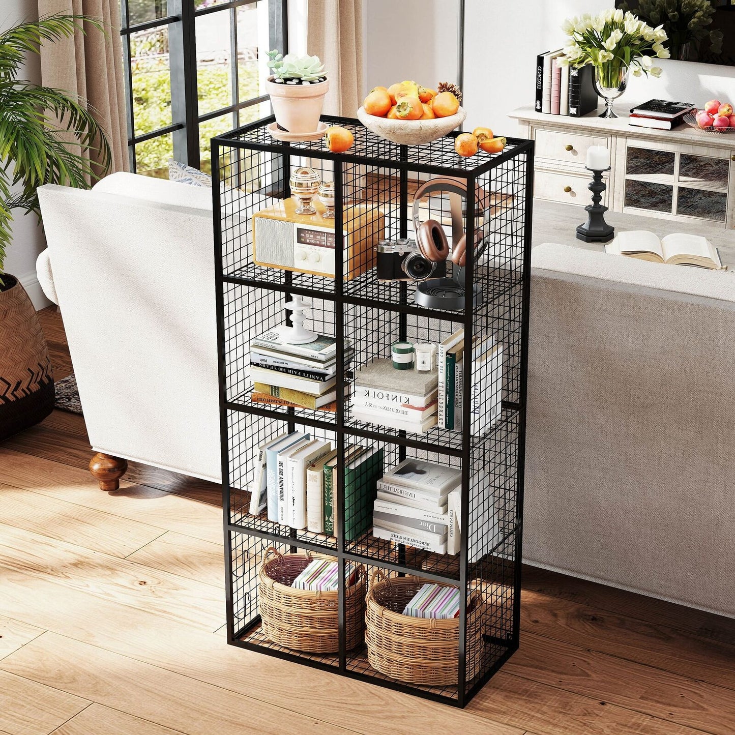 8 Cube Metal Storage Organizer Wire Storage Cube for Bedroom Office Closet