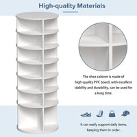 Rotating Shoe Rack Tower, 7-Tier Spinning Shoe Rack, 360° Revolve Shoe Organizer