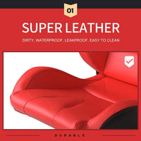 2Pcs Red Universal Bucket Seats Racing Seats Adjustable Seats with 2 Sliders