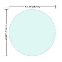 36 Inch Round Tempered Glass Table Top Clear 1/4 Inch Thick Polished Edge