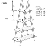 Solid Bamboo Wood A-Frame Ladder Display Bookshelf, 4-Tier Open Shelves