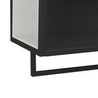 Modern Two-Door Wall Cabinet with Enclosed Storage Open Shelf and Towel Rack