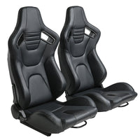2Pcs Black Universal Racing Seats PU Leather Bucket Seats For Jeep Pickup Ford
