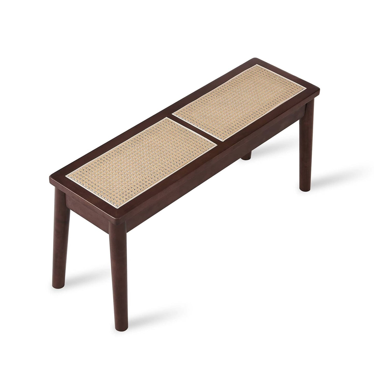 Hand Woven Cane Seat Bench - 40" Solid Wood Bench for Dining, Entryway
