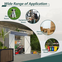 6'x4' Outdoor Metal Storage Shed for Garden Tools Lockable Door