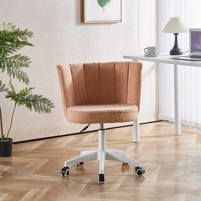 Fluffy Fuzzy Comfortable Makeup Vanity Chair, Swivel Desk Chair