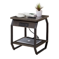 Side Table with Charging Station, Set of 2 End Tables with USB Ports