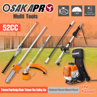52CC 2-Cycle Backpack Trimming w/ Gas Pole Saw Hedge Grass Trimmer Brush Cutter