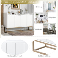 Modern Sideboard Elegant Buffet Cabinet Large Storage Space for Dining Room Entryway White