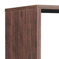 Tall Walnut Finish Open Bookshelf with LED Lights and Storage Drawer for Living Room and Office