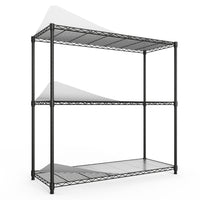 3 Tier Heavy Duty Wire Shelving Unit 1050 LBS Capacity Adjustable Metal Garage Storage Rack Black