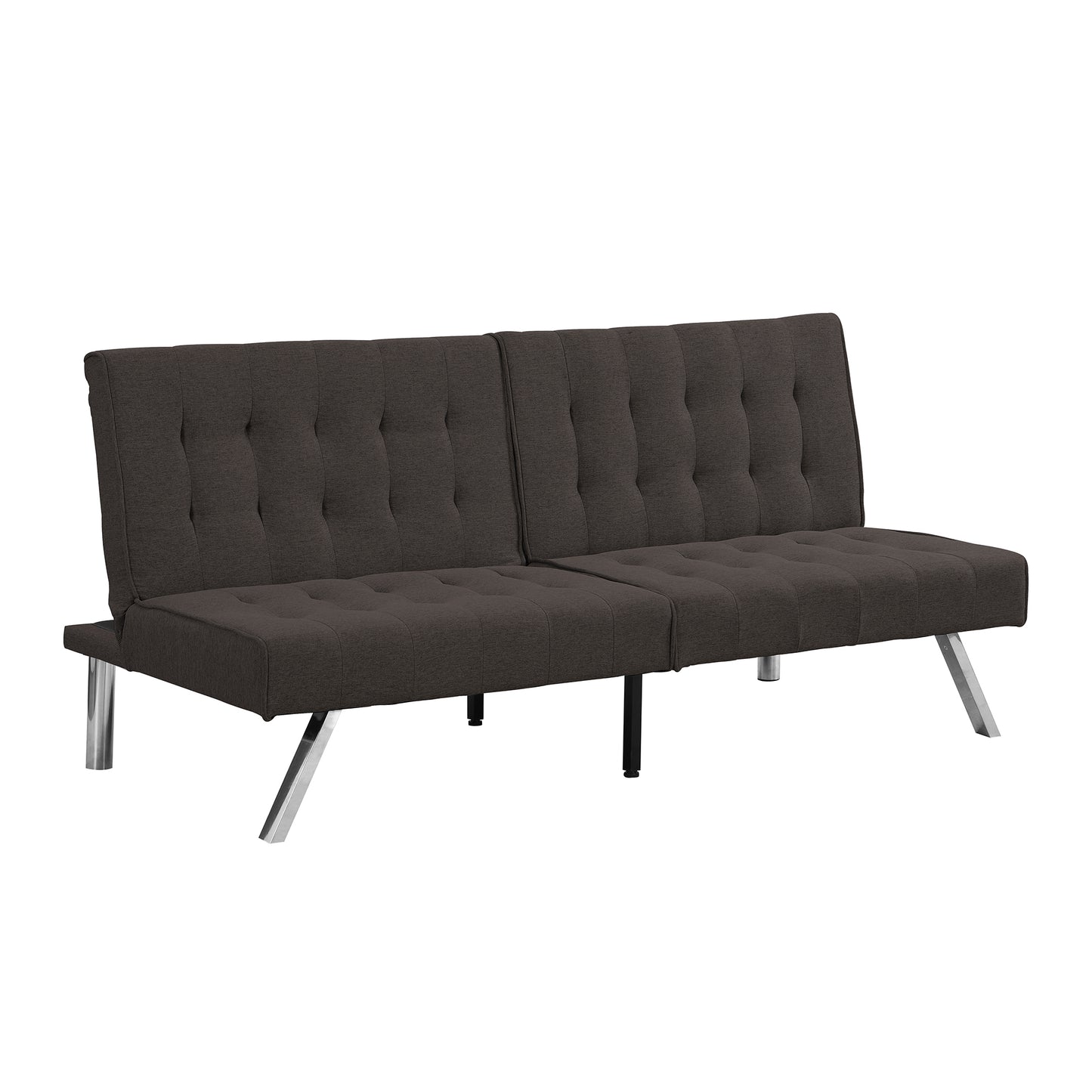 WOOD FRAME, STAINLESS LEG, FUTON, SOFA BED GREY