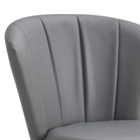 Gray 360 degree  Swivel Makeup Chair PU Vanity Chair Upholstered with Black Metal Legs for Home Office Dining Room Bedroom