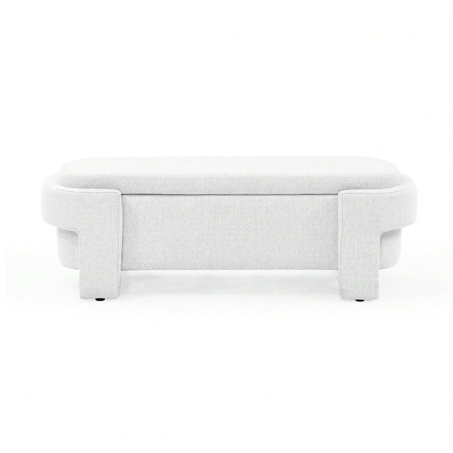 Linen Upholstered Storage Bench with Foam Padded Seat for Living Room Bedroom Entryway 51.5x20.5x17 250lbs Capacity