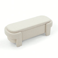 Linen Upholstered Storage Bench with Foam Padded Seat for Living Room Bedroom Entryway 51.5x20.5x17 250lbs Capacity