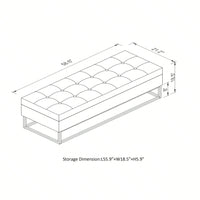 Stylish 58.6" Bed Bench With Storage Compartment, Velvet Upholstery, Foam Filler, Metal Base, 500lbs Weight Capacity