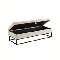 Stylish 58.6" Bed Bench With Storage Compartment, Velvet Upholstery, Foam Filler, Metal Base, 500lbs Weight Capacity