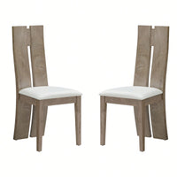 Light Brown 2-Pack Dining Chairs Set with Cushioned Seats and Wooden Backs for Kitchen and Living Room Easy Assembly