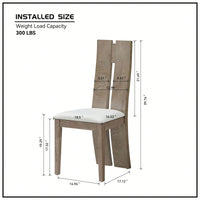 Light Brown 2-Pack Dining Chairs Set with Cushioned Seats and Wooden Backs for Kitchen and Living Room Easy Assembly