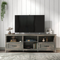 70 Inch Length TV Stand For Living Room And Bedroom, With 2 Drawers And 4 High-Capacity Storage Compartment