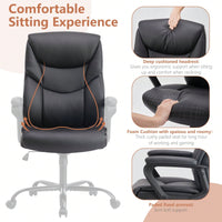 Home Office Chair Ergonomic PU Leather Desk Chair With Armrests