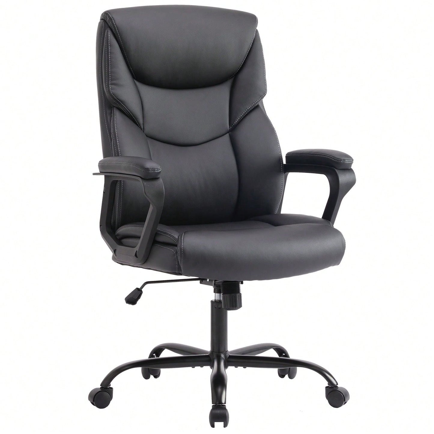 Home Office Chair Ergonomic PU Leather Desk Chair With Armrests