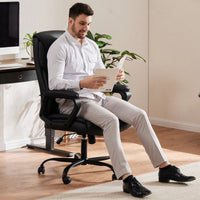 Home Office Chair Ergonomic PU Leather Desk Chair With Armrests