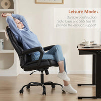 Home Office Chair Ergonomic PU Leather Desk Chair With Armrests