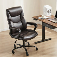 Home Office Chair Ergonomic PU Leather Desk Chair With Armrests