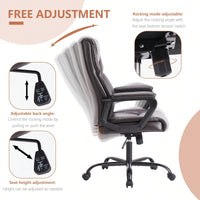 Home Office Chair Ergonomic PU Leather Desk Chair With Armrests