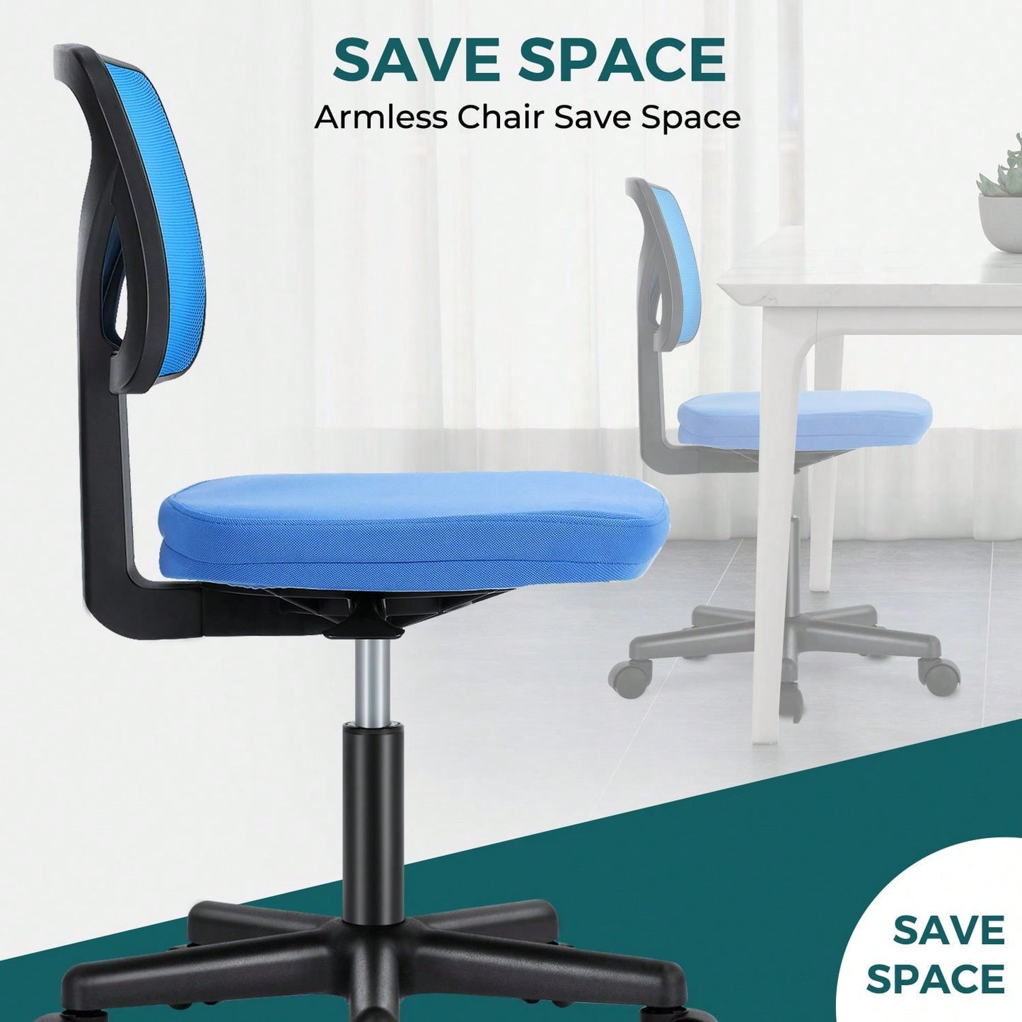 Of Armless Desk Chair With Lumbar Support