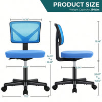 Of Armless Desk Chair With Lumbar Support