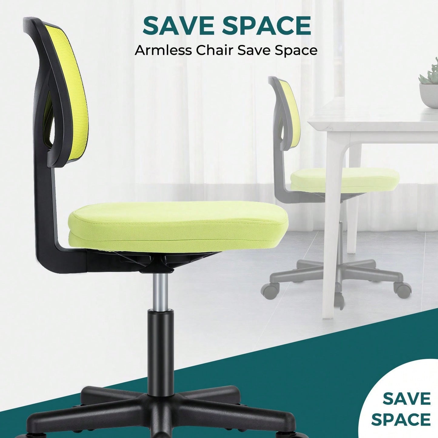 Of Armless Desk Chair With Lumbar Support