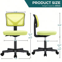 Of Armless Desk Chair With Lumbar Support