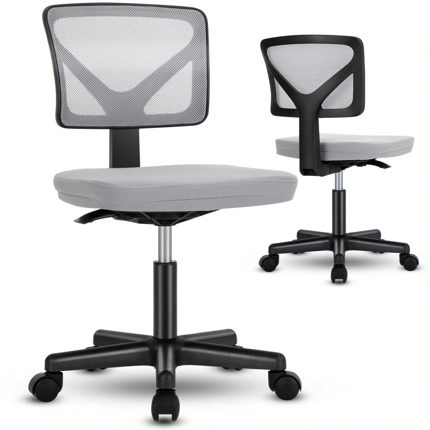 Of Armless Desk Chair With Lumbar Support