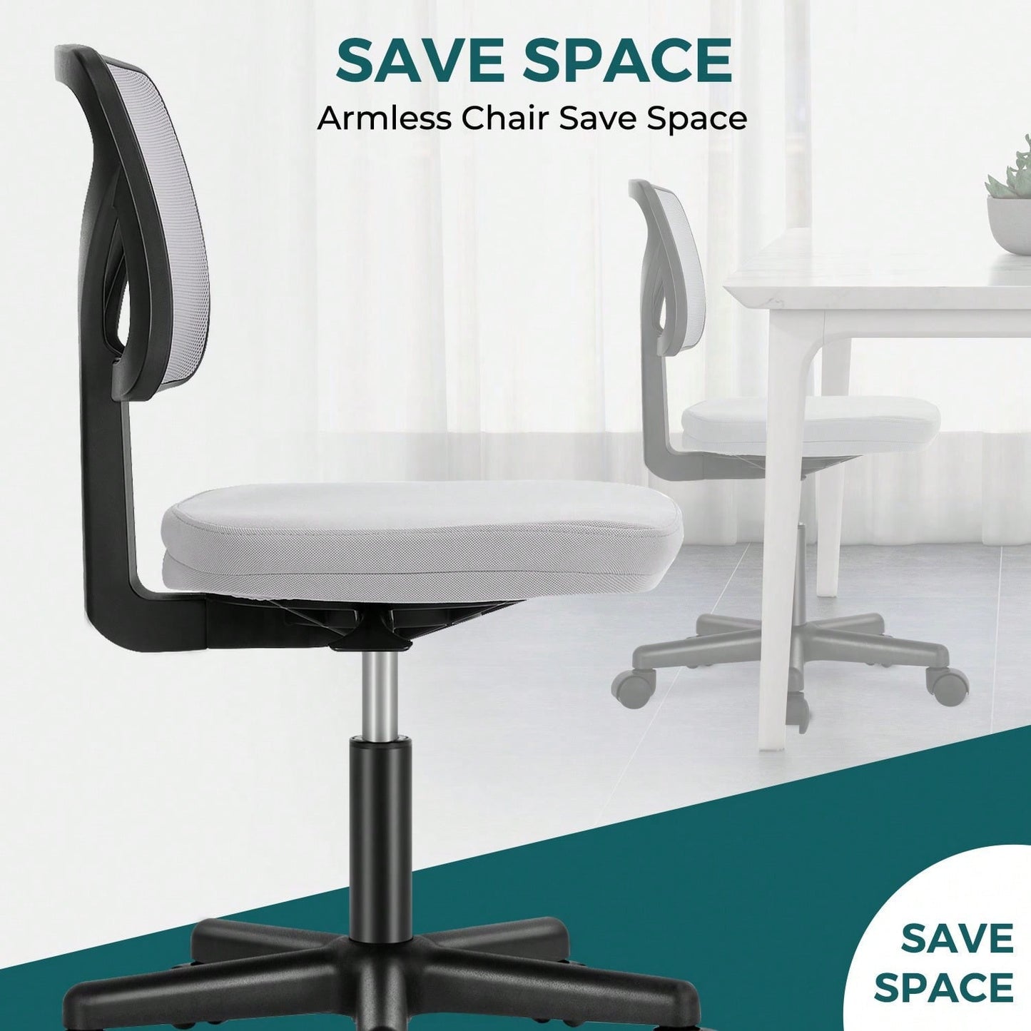 Of Armless Desk Chair With Lumbar Support